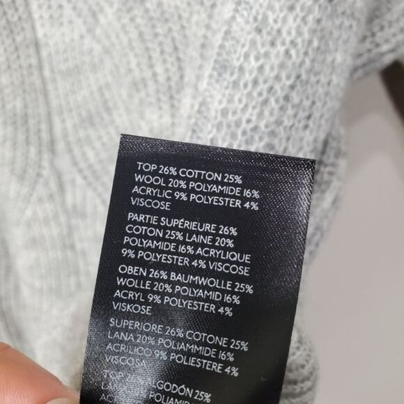 BY ANTHROPOLOGIE Woman‎ Sweater SZ XS Wool Pullover Crewneck Knit Gray Lagenlook - Picture 4 of 8